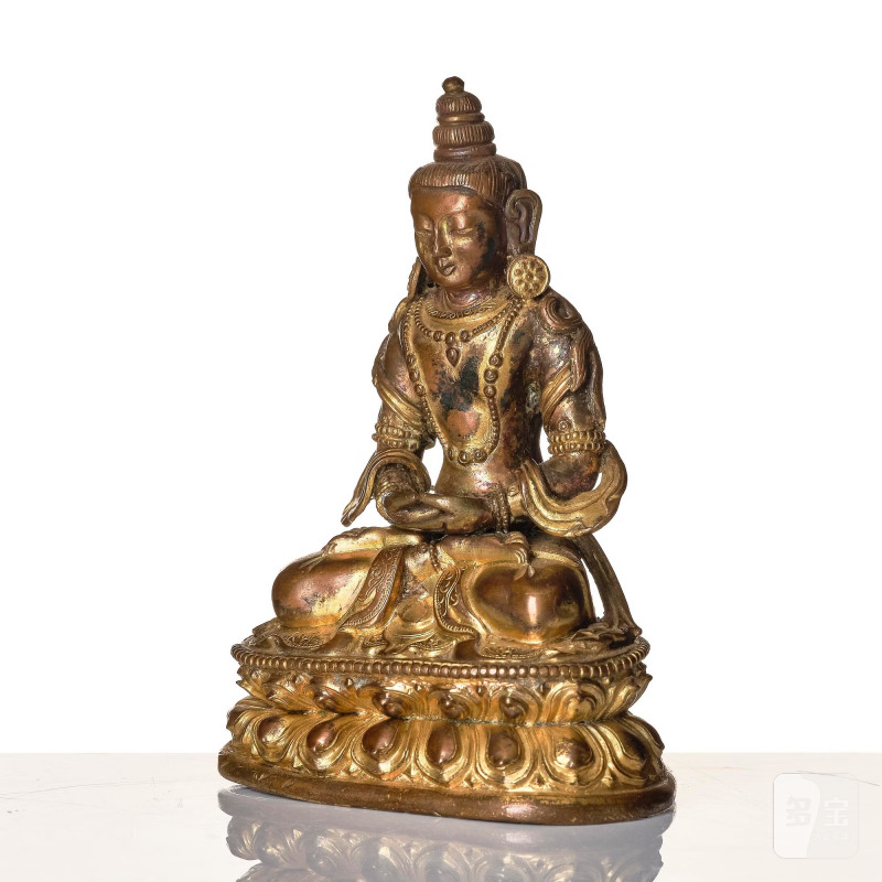 A gilt copper alloy figure of Amitayus, - 图2